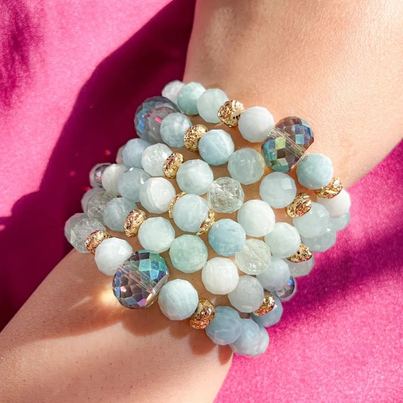 Swarovski Jewelry - Facet Aquamarine Gemstone Bracelet ✨